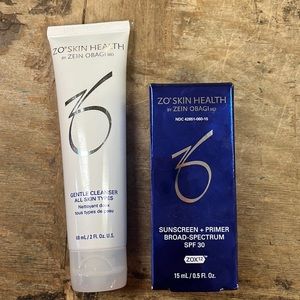 Zo Skin Health Sunscreen/Primer Broad Spectrum 0.5 OZ& gentle cleanser 2 OZ